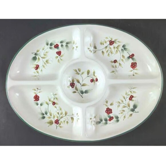 Pfaltzgraff Winterberry Large 5 Divided Platter - Picture 1 of 1